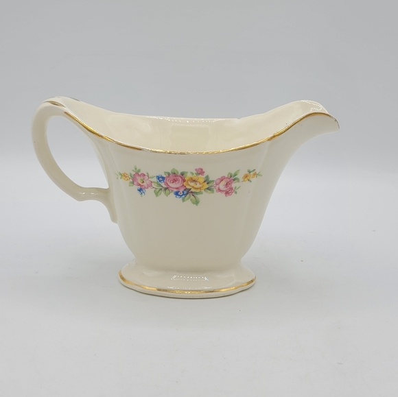 Edwin M. Knowles China Floral Creamer Gold Trim Roses Pre-1935, Early Vintage - Picture 9 of 9